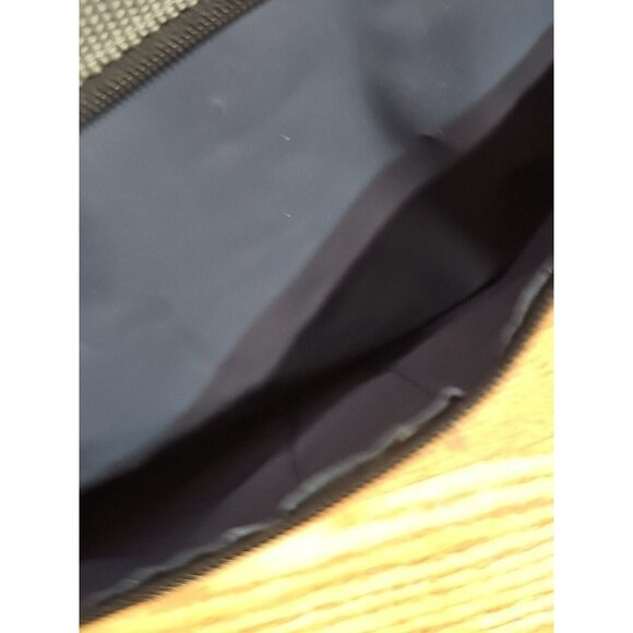 Oscar Dela Renta Canvas Travel Weekender Bag Blue Gold Gray Light - Picture 7 of 8